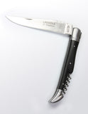 Laguiole Tradition Pocket Knife with Corkscrew - Black Cow Horn